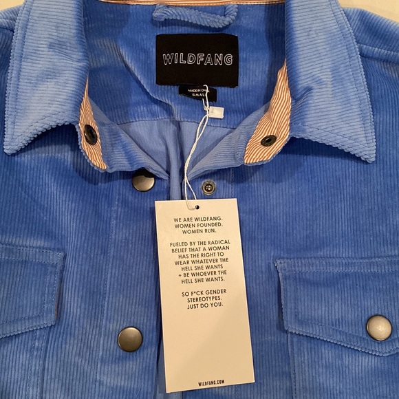 Wildfang NWT women oversized jacket in blue, size S, brand new with tags - Picture 2 of 6